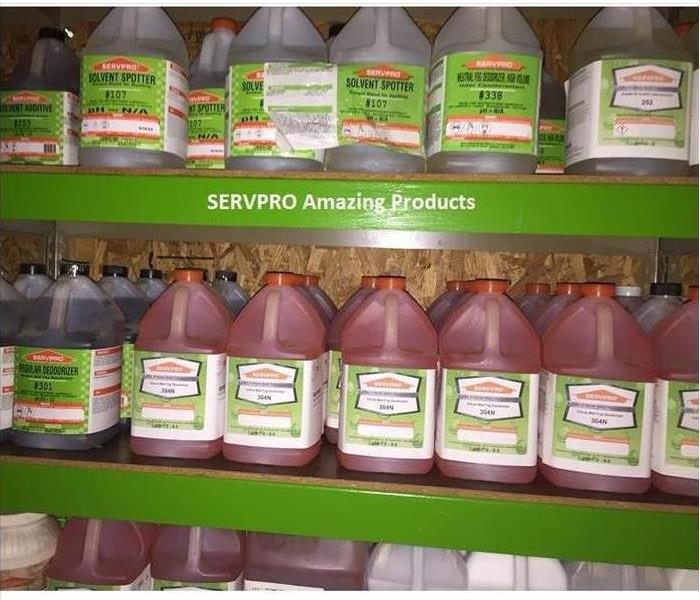 Servpro Cleaning Products on shelves